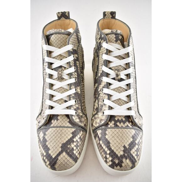 Christian Louboutin Louis Orlato Flat Python Ghost Roccia High Top Sneaker 44 11 - Picture 5 of 13